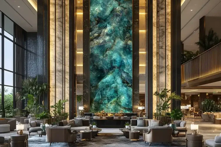 Luxury Lobby Hotel with Labradorite in Bali | Bali Labradorite