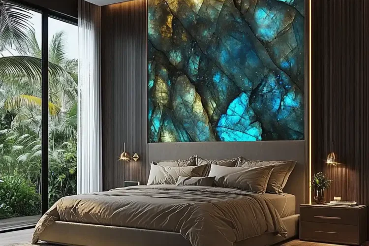 Spacious Villa Bedroom with Labradorite in Bali | Bali Labradorite